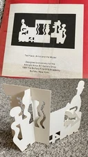 Vtg TED NAOS The artist and the model Paper Sculpture Pop-Up Greeting Card Style