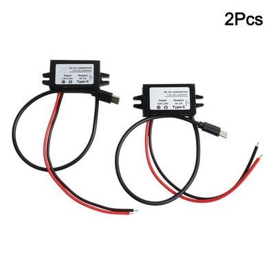 USB C Power Converter Converts 12V/24V DC Input to 5V Output Max Current of 3A
