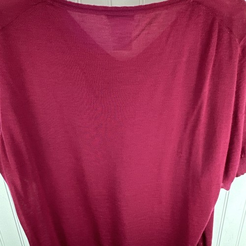 Lafayette 148 New York Damen Burgunderrot Kaschmir V-Ausschnitt Kurzarm Shirt 1X - Bild 10 von 15