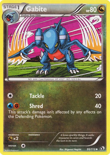 Gabite - 95/113 - Uncommon (Lp) Legendary Treasures - Dragon Pokémon