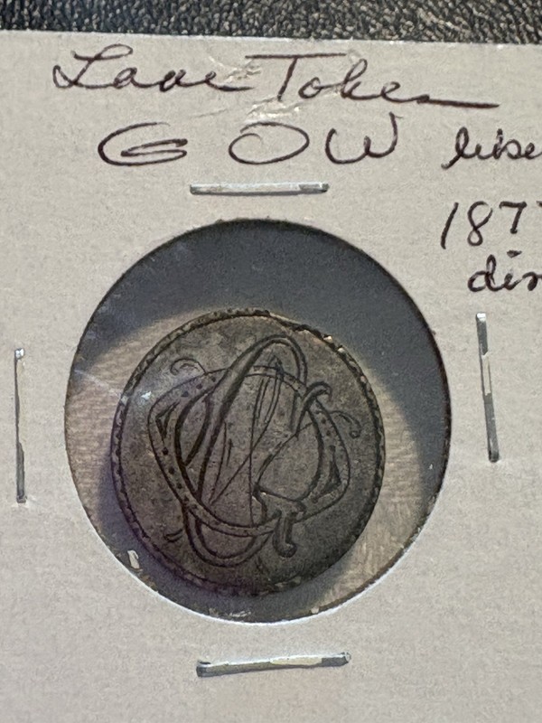 Vintage Love Token Coin: Monogram/1877