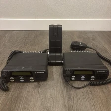 2× Motorola CDM1250 Mobile Radios with Microphones – Untested – AS-IS