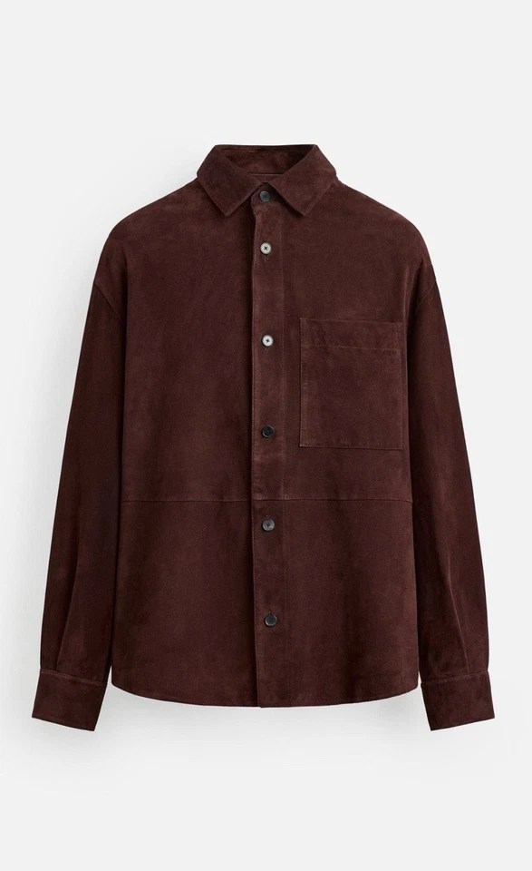 SUEDE LEATHER OVERSHIRT - LIMITED EDITION Zara Man Brown Relaxed fit Size M - Image 2 of 4