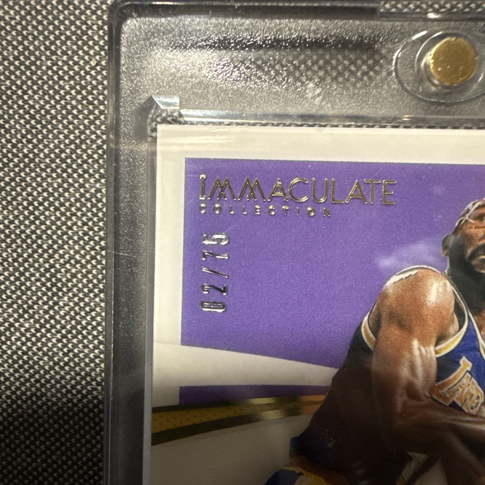 2020-21 Panini ImmaculateMarks of Greatness James Worthy on card auto 02/75 view 3