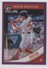 2018 Panini Donruss Optic Variation Purple Prizm Andrew Benintendi (Check Swing)