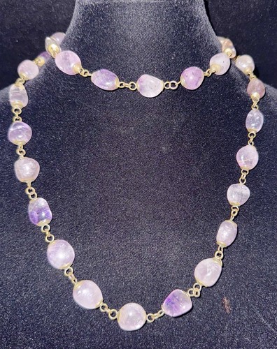 Antique Victorian Purple Amethyst Necklace Pools of Light 38” Long 108 Grams - Picture 3 of 10