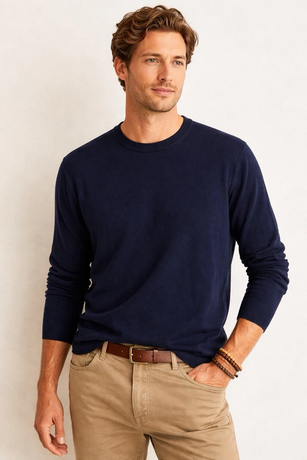 Brooks Brothers Men’s XXL Navy Merino Wool Crewneck Sweater Lightweight Classic
