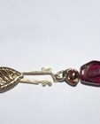 Vintage 14K Gold Garnet Biwa Pearl Necklace 28" Faceted Gemstone Bead Filigree — photo 4