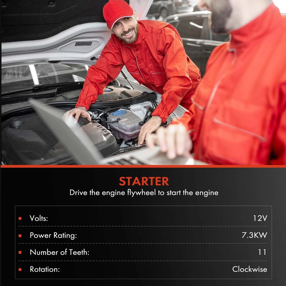 Motor De Arranque para Kenworth Peterbilt Volvo Mack Ottawa Blanco 7.3KW 12V CW 11T Foto 2 de 4