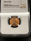 1917  1C Lincoln Wheat Back CENT Graded by NGC MS 64 RB Nice Natural Tone #1333