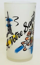 Vintage Gay Fad French Toasting Glass - A Votre Sante - To Your Health