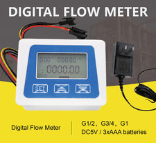 Digital Water Flow Meter LCD-S2 Brass G1/2 1" LCD Temperature Display Sensor