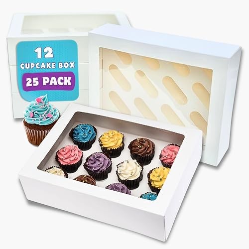 PACK N TRADE 25 Pcs cupcake boxes 12 hole - Multifunction  Assorted sizes 