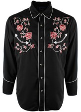 Benny's Roses Men's Embroidered Western Shirt