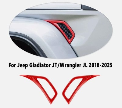 For Jeep Gladiator JT/JL 2018-2025 ABS Red Side Fender Air Vent Cover Trim Decor