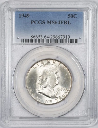 1949-P PCGS MS64FBL Benjamin Franklin SIlver Half Dollar Uncirculated