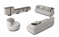 Wohnzimmer Set Modern Tv-Lowboard Komplettes Sofa Set 3+3+1 Sitzer