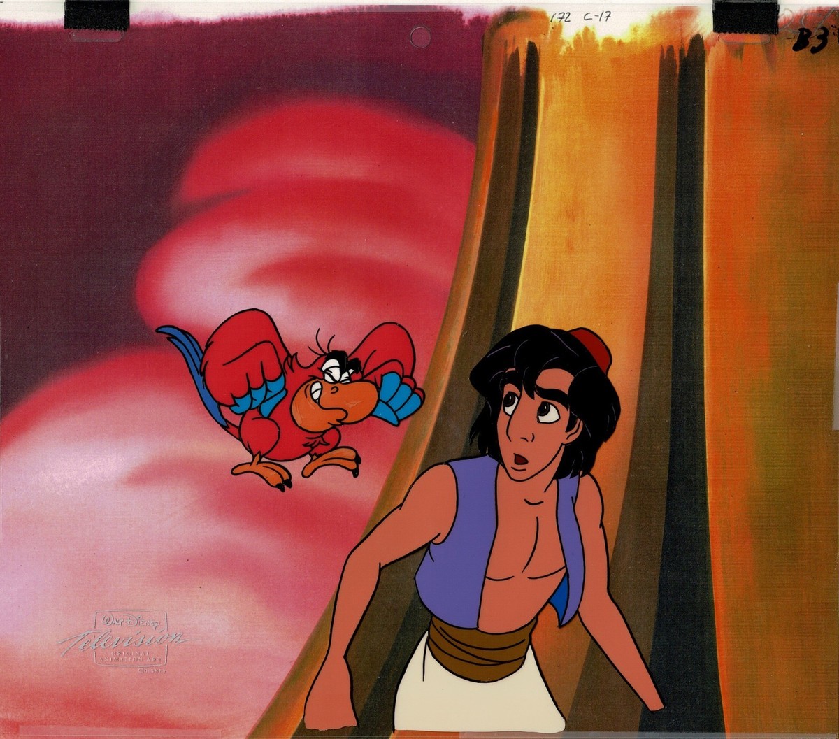 Aladdin Sequel Iago Disney Art Animation Cel n Drawings 1994 4 C-A