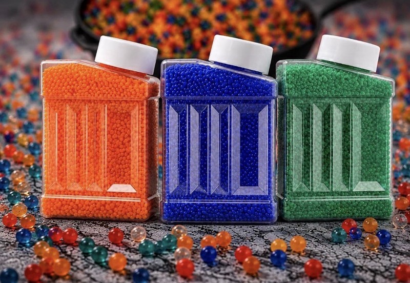 Water Gel Bead Blaster Ammo Refill Bottles, Assorted Colors, Multicolor Beads