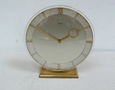 Kienzle Tischuhr H. Möller Messing 8-Tage im Art Deco Stil, für Bastler