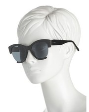 NEW FOSSIL BLACK SILVER CATEGORY 3 LENS, CAT EYE FRAME SUNGLASSES 56MM 21 146