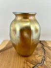 1900s L.C.T.  Tiffany Favrile Glass Iridescent Art Nouveau Vase 4.75in High