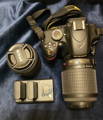 Nikon D3200 24.2MP Kamera Kit mit AF-S DX 18-55mm und AF-S DX 55-200mm Objektiv