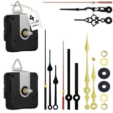 32mm Long Shaft Clock Mechanism with 4 Sets of Clock Hands, Silent Sweep Batt...