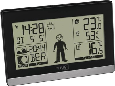 TFA 35.1159.01 Funkwetterstation Weather Boy H97xB145xT39mm schwarz/silber Kunst