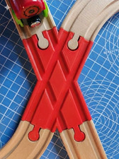 4 Way 45 Degree RED Crossing/Intersection Train Track Brio Lillabo Bigjigs