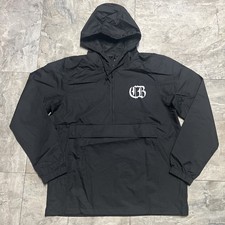 Chester Bennington Men’s M Black Fragmented Anorak Windbreaker Kangaroo Pocket  