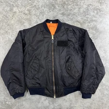 Life Net Rothco MA-1 Flight Jacket Mens Medium Black Orange Bomber Reversible