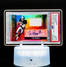 Tim Brown 2021 Illusions Immortalized Jersey #IJTB SN18/35 / PSA Mint 9, Auto 10