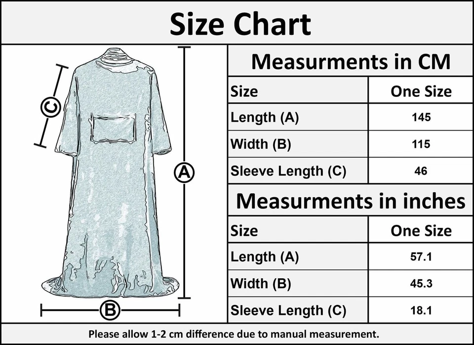 Unisex Mädchen Jungen Tragbare Kuscheldecke Mit Ärmeln Super Weich Warm Fleece - Bild 2 von 2