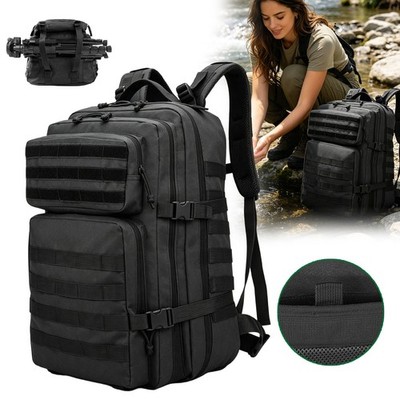 45L Militär Rucksack Herren Outdoor Armee Wasserdicht Taktischer Bundesw Schwarz