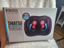 Shiatsu Massage Pillow Vibration with Heat NIB never used 3D Massage Technology