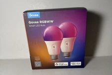 Govee RGBWW Smart LED Bulb 1200 Lumen 2 Bulbs 12 Watt - New Works with Alexa and