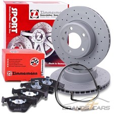 ZIMMERMANN SPORT-BREMSSCHEIBEN +BELÄGE +KONTAKT VORNE FÜR BMW 5-ER E60 E61 6-ER