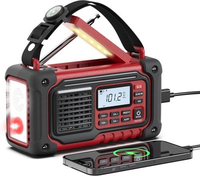 Emergency Weather Radio, AM/FM/SW/NOAA Hand Crank Radio WINTER STORM