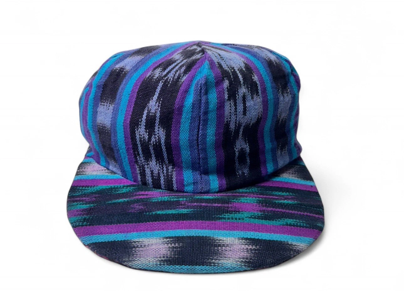 Vintage Aztec Print Blue Purple Hat Blanket Southwestern Cap OSFM Reversible