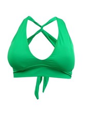 Lauren Ralph Lauren Women's Twist X-Back Swim Top Separates Swimsuit 6, Green 