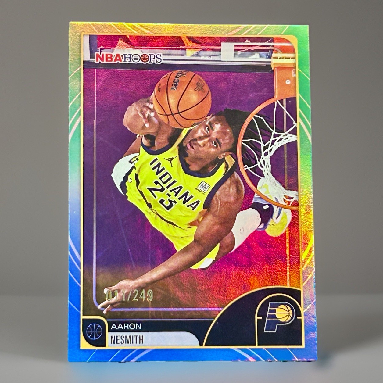 Aaron Nesmith /249 Rainbow Green & Blue Foil 2025-26 Topps NBA Hoops #178