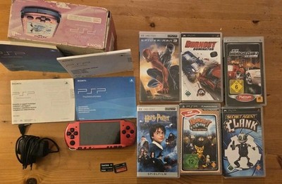 PSP 3004 mit OVP+2t Akku 16GB/4GB 4 Spiele 2 UMD FILME CFW gebraucht akzeptabel
