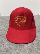 TEXAS OPERATIONS Oil Petroleum Red Trucker Drill Snapback Hat Cap 1980s USA MADE