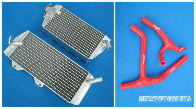 Radiador y manguera de aluminio azul para Kawasaki KXF450 KX450F 2006-2008 2007 2008 Foto 2 de 4