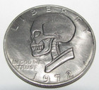 Beautiful Silver Dollar Hobo Coin - 1972 - Skull — photo 1