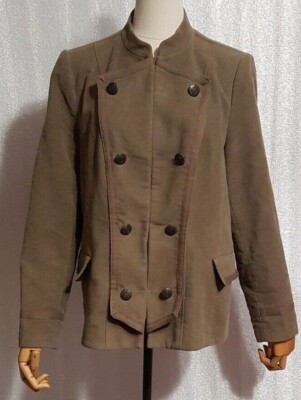 M &S PER UNA VTG 80s Women's Jacket Khaki /Olive Military