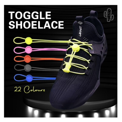 No Tie Elastic Locked Lock Shoelaces Toggle Shoe Laces