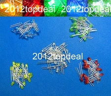 10 100 1000pcs 3mm diode 2pin Round white/red/blue/green/yellow LED lamp light