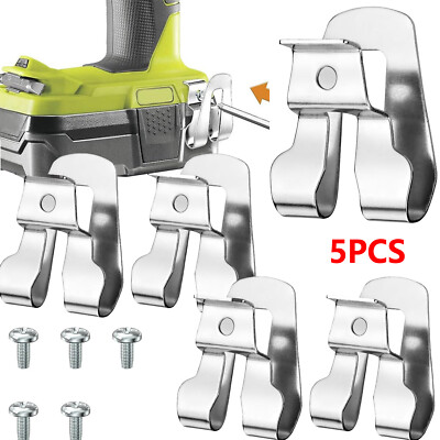#ad 5PK Belt Clip Hooks With Screws For Ryobi For Ridgid Impact Driver Drill Holder $11.99